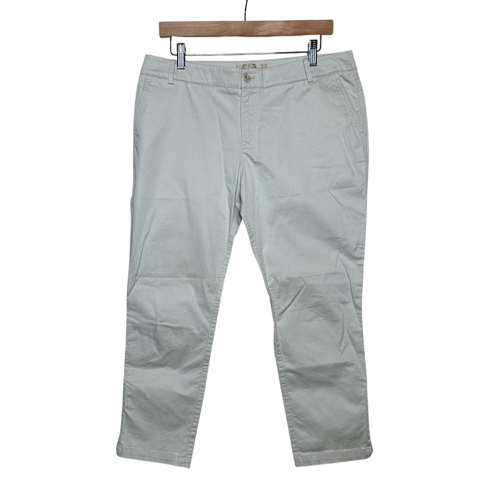 Palacio De Hierro Sport Women's Cropped Zipper Ankle Pants size 44 (US L) Cream